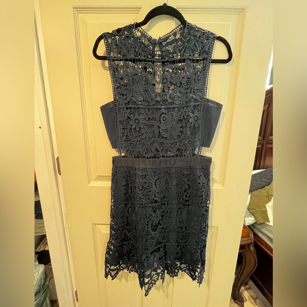 Gorgeous Navy Knee Length Knit Dress